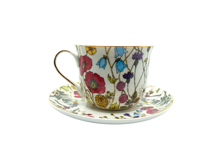 Whimsical Wildflower Cup & Saucer